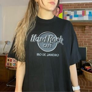 Vintage 90s Deadstock Rio De Janero Brazil Hard Rock Cafe Oversized Musi…